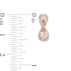 Thumbnail Image 2 of Pear-Shaped Morganite and 1/4 CT. T.W. Diamond Infinity Drop Earrings in 10K Rose Gold