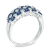 Thumbnail Image 2 of Blue Sapphire and Diamond Accent Band in 10K White Gold
