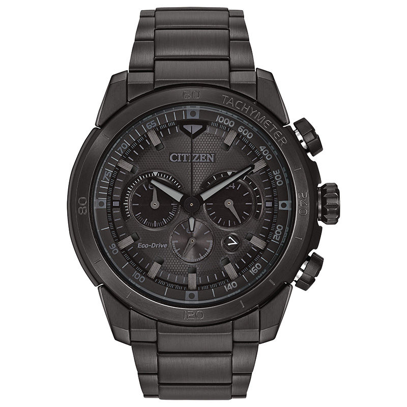 Men's Citizen Eco-Drive® Chronograph Ecosphere Watch with Black Dial  (Model: CA4184-81E) | Zales