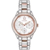 Thumbnail Image 0 of Ladies' Citizen Eco-Drive® Silhouette Crystal Chronograph Two-Tone Watch with White Dial (Model: FD2016-51A)