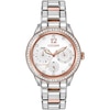 Thumbnail Image 1 of Ladies' Citizen Eco-Drive® Silhouette Crystal Chronograph Two-Tone Watch with White Dial (Model: FD2016-51A)