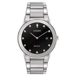 Men's Citizen Eco-Drive® Axiom Diamond Accent Watch with Black Dial (Model: AU1060-51G)