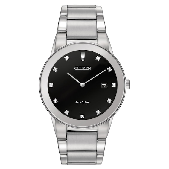 Men's Citizen Eco-Drive® Axiom Diamond Accent Watch with Black Dial (Model: Au1060-51G)