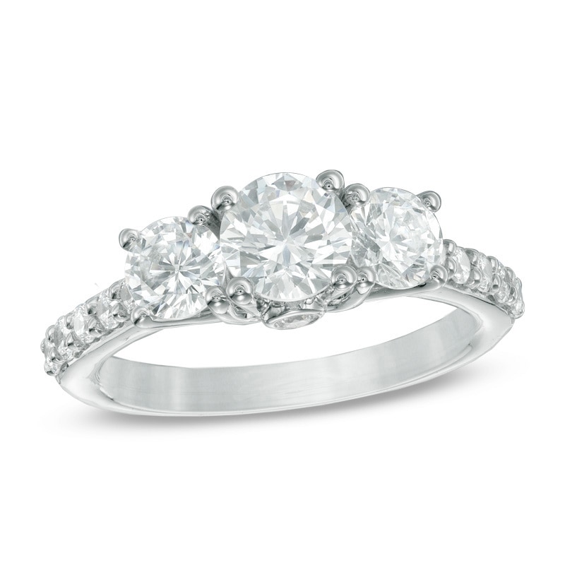 Celebration Lux® 2 CT. T.W. Diamond Three Stone Ring in 14K White Gold (I/SI2)