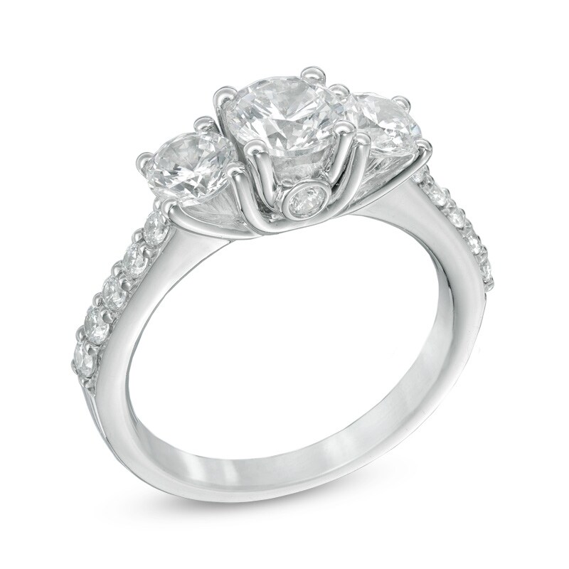 Main Image 2 of Celebration Lux® 2 CT. T.W. Diamond Three Stone Ring in 14K White Gold (I/SI2)