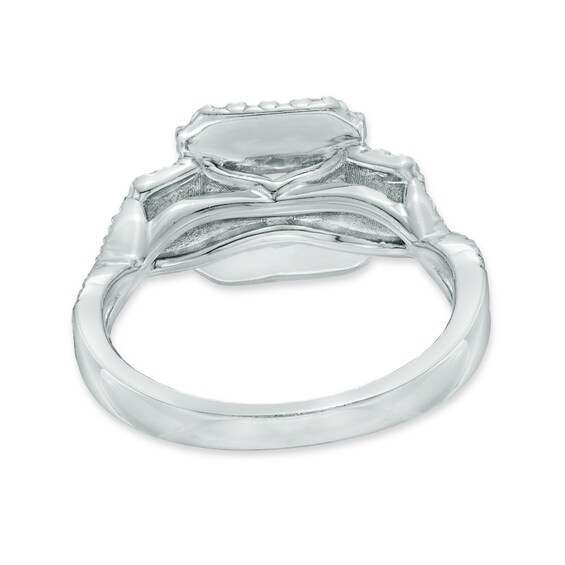 1 CT. T.w. Certified Emerald-Cut Diamond Past Present FutureÂ® Engagement Ring in 14K White Gold (J/I1)