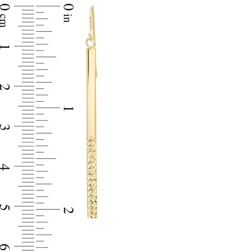 Main Image 2 of Diamond-Cut Matchstick Drop Earrings in 10K Gold