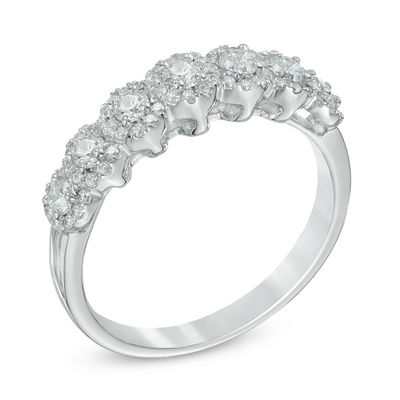 7 stone cluster diamond ring