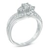 Thumbnail Image 2 of 1/2 CT. T.W. Diamond Past Present Future® Swirl Engagement Ring in 14K White Gold
