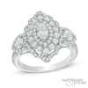 Thumbnail Image 0 of 1-1/2 CT. T.W. Marquise Diamond Past Present Future® Frame Engagement Ring in 14K White Gold