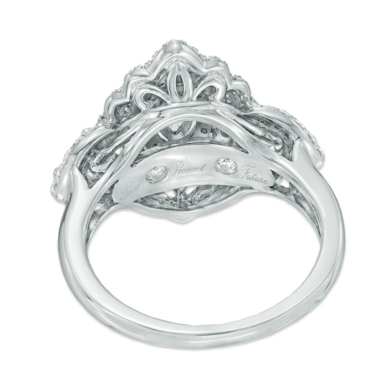 1-1/2 CT. T.w. Marquise Diamond Past Present FutureÂ® Frame Engagement Ring in 14K White Gold