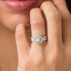 Thumbnail Image 3 of 1/2 CT. T.W. Diamond Frame Vintage-Style Engagement Ring in 10K White Gold