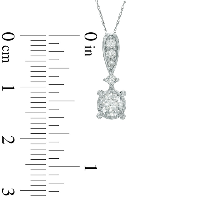 1/2 CT. T.W. Diamond Drop Pendant in 10K White Gold