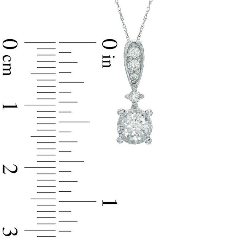 Main Image 2 of 1/2 CT. T.W. Diamond Drop Pendant in 10K White Gold