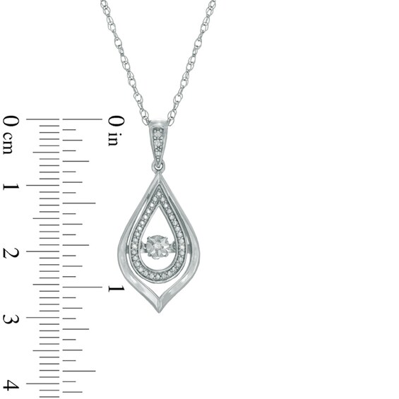 Diamond Accent Beaded Teardrop Pendant in Sterling Silver
