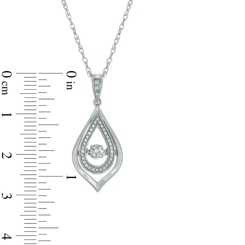 Main Image 2 of Diamond Accent Beaded Teardrop Pendant in Sterling Silver