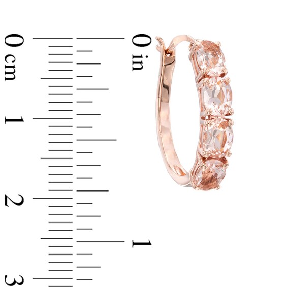 Oval Morganite Hoop Earrings in 10K Rose Gold