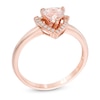 6.0mm Trillion-Cut Morganite and Diamond Accent Ring in 10K Rose Gold