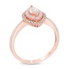 Thumbnail Image 2 of Marquise-Cut Morganite and 1/10 CT. T.W. Diamond Double Frame Ring in 10K Rose Gold