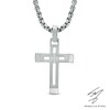 Thumbnail Image 1 of Men's Diamond Accent Cross Pendant in Stainless Steel - 24"