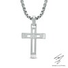 Thumbnail Image 0 of Men's Diamond Accent Cross Pendant in Stainless Steel - 24"