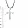 Thumbnail Image 1 of Men's Diamond Accent Cross Pendant in Stainless Steel - 24"