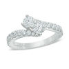 Thumbnail Image 1 of Ever Us® 1 CT. T.W. Two-Stone Diamond Bypass Ring in 14K White Gold