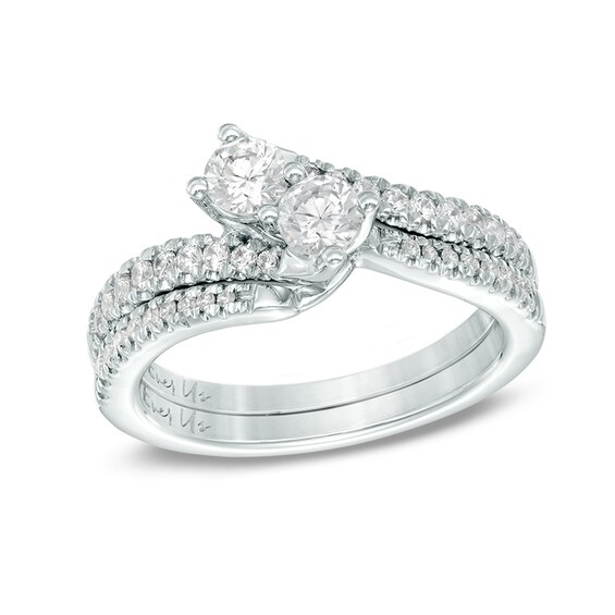Ever UsÂ® 1 CT. T.w. Two-Stone Diamond Bypass Ring in 14K White Gold