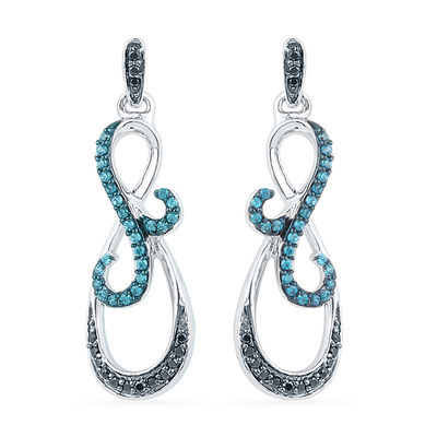 zales blue diamond earrings