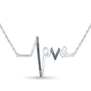 Thumbnail Image 1 of 1/15 CT. T.W. Black Diamond Heartbeat "love" Necklace in Sterling Silver