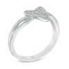 Thumbnail Image 1 of Diamond Accent Heart-Shaped Knot Split Shank Ring in Sterling Silver