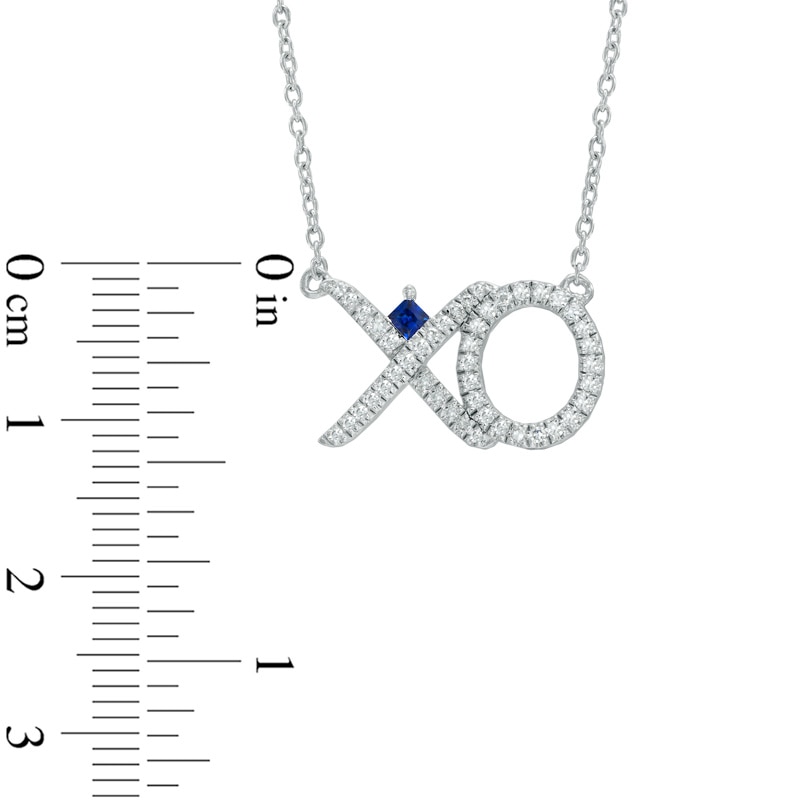 Main Image 3 of Vera Wang Love Collection 1/5 CT. T.W. Diamond "XO" Necklace in Sterling Silver