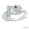 Thumbnail Image 1 of Vera Wang Love Collection 1/5 CT. T.W. Diamond and Blue Sapphire "Love" Ring in Sterling Silver