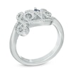 Thumbnail Image 1 of Vera Wang Love Collection 1/5 CT. T.W. Diamond and Blue Sapphire "Love" Ring in Sterling Silver