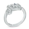Thumbnail Image 2 of Vera Wang Love Collection 1/5 CT. T.W. Diamond and Blue Sapphire "Love" Ring in Sterling Silver