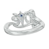 Thumbnail Image 3 of Vera Wang Love Collection 1/5 CT. T.W. Diamond and Blue Sapphire "Love" Ring in Sterling Silver