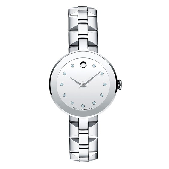Ladies' Movado Sapphireâ¢ Diamond Accent Watch with Mirror Dial (Model: 0606814)