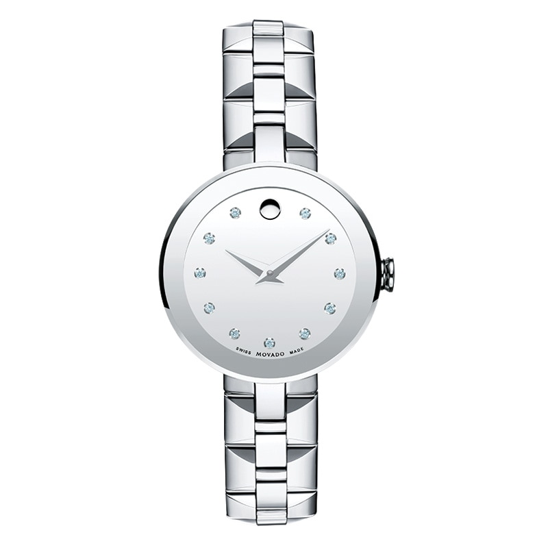 Main Image 1 of Ladies' Movado Sapphire™ Diamond Accent Watch with Mirror Dial (Model: 0606814)