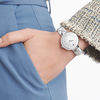Thumbnail Image 2 of Ladies' Movado Sapphire™ Diamond Accent Watch with Mirror Dial (Model: 0606814)