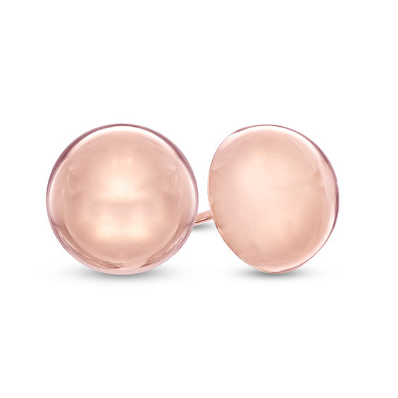 8.0mm Button Stud Earrings in 14K Rose Gold 8.0mm Button Stud Earrings in 14K Rose Gold