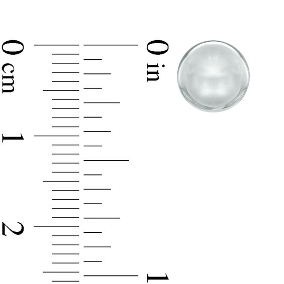 8.0mm Button Stud Earrings in 14K White Gold 8.0mm Button Stud Earrings in 14K White Gold
