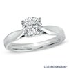 Thumbnail Image 1 of Celebration Ideal 1 CT. Certified Diamond Solitaire Engagement Ring in 14K White Gold (J/I1)