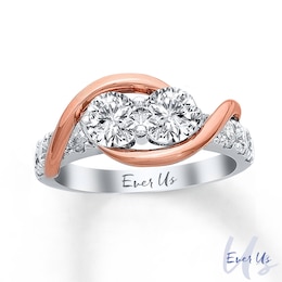 Ever Us® 1-1/2 CT. T.W. Two-Stone Diamond Swirl Band in 14K Two-Tone Gold