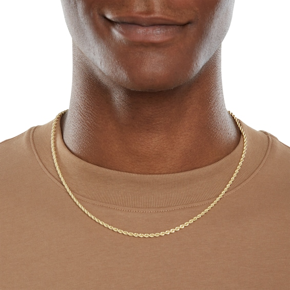 10K Semi-Solid Gold Rope Chain - 20"
