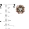 Thumbnail Image 2 of 1/2 CT. T.W. Champagne and White Diamond Double Frame Cluster Stud Earrings in 10K Rose Gold