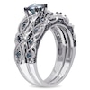 Thumbnail Image 1 of 1 CT. T.W. Blue Diamond Vintage-Style Bridal Set in 10K White Gold