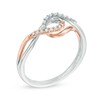 Thumbnail Image 2 of 1/10 CT. T.W. Diamond Interlocking Loop Ring in 10K Two-Tone Gold