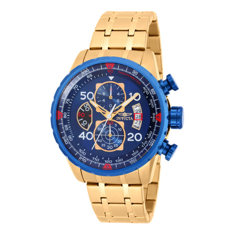 Main Image 1 of Men's Invicta Aviator Two-Tone Watch with Blue Dial (Model: 19173)