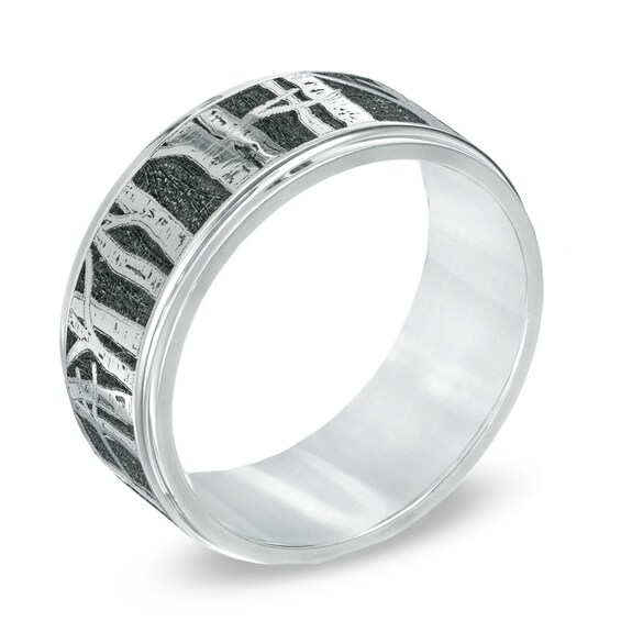 9.0mm Aspen Tree Comfort Fit Cobalt Wedding Band - Size 10