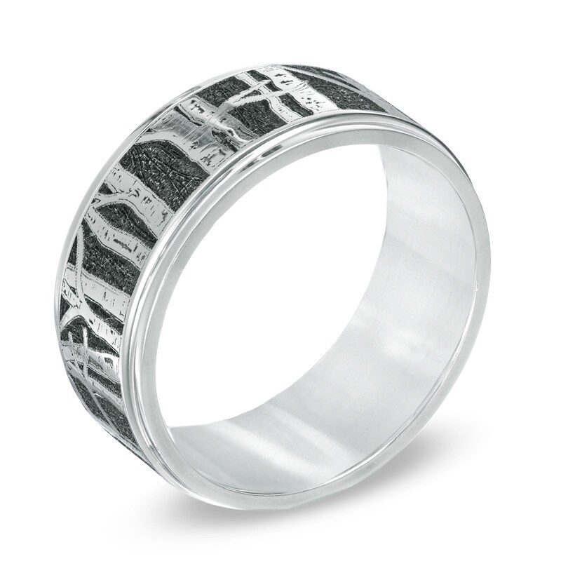 Main Image 2 of 9.0mm Aspen Tree Comfort Fit Cobalt Wedding Band - Size 10